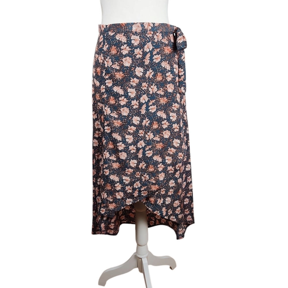 Bishop + Young Blue Coral Asymmetrical Midi Skirt